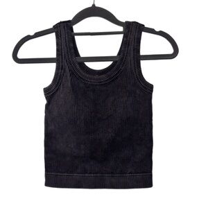 Zenana Outfitters acid black tank Top with pads